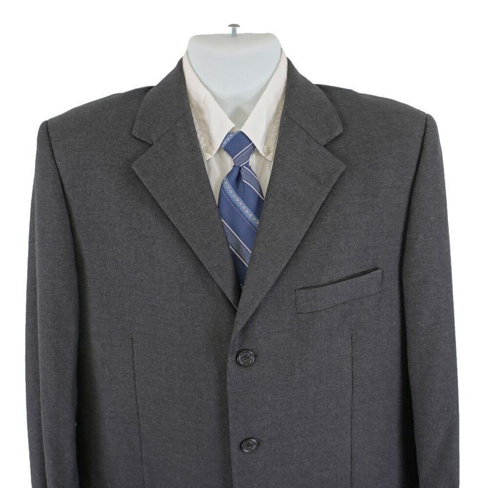 Pronto Uomo Italy Angelico Super 100s Worsted Wool Gray 3 Button Blazer 42R‎
